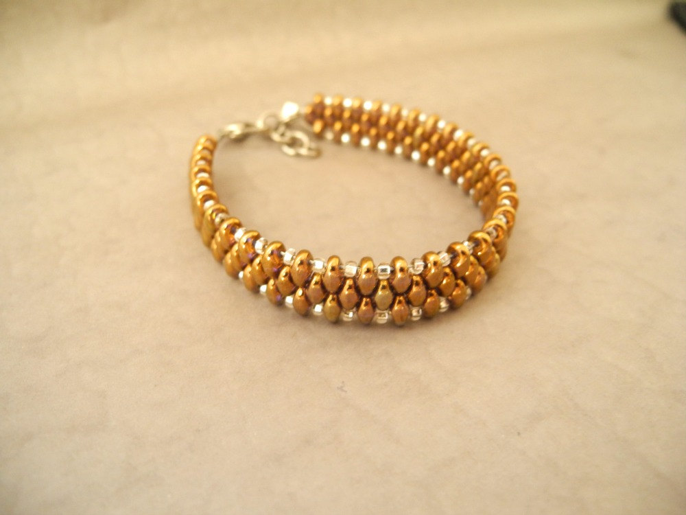 Bronze Bracelet ,seed Bead Bracelet, Bronze, Woven Summer Colors Bracelet,beaded Bracelet,