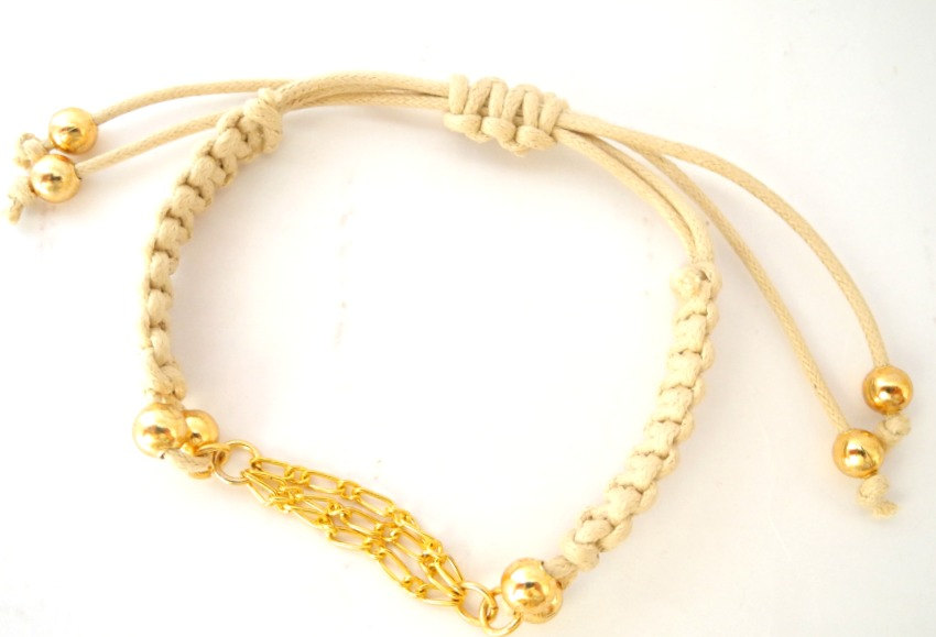 Champane Spring Macrame Bracelet, Gold Chain Macrame Bead Bracelet, Multi Chains Bracelet, Under 15, Beige, Macrame.